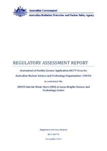 Regulatory Assessment Report