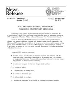 News Release UNITED STATES GOVERNMENT