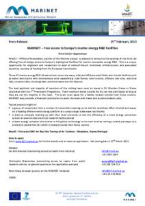 Marine Renewables Infrastructure Network  15th February 2013 Press Release