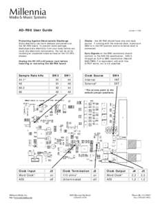 Millennia  Media & Music Systems  AD-R96 User Guide  revised[removed]