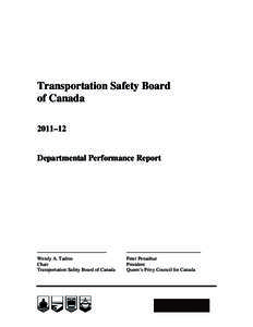 Transportation Safety Board of Canada 2011–12 Departmental Performance Report