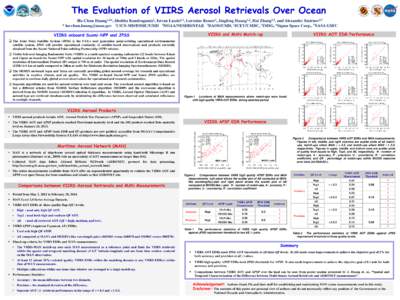The Evaluation of VIIRS Aerosol Retrievals Over Ocean Ho-Chun Huang1,2*, Shobha Kondragunta2, Istvan Laszlo2,3, Lorraine Remer4, Jingfeng Huang1,2, Hai Zhang2,5, and Alexander Smirnov6,7 *  1CICS-MD