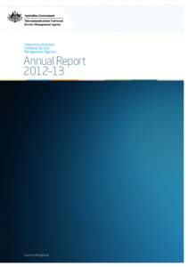 Telecommunications Universal Service Management Agency Annual Report 2012–13