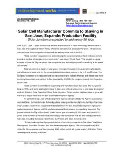 Nanosolar / Solar power in the United States / SunPower / Photovoltaics / San Jose /  California / SoloPower / Solar cell / First Solar / Technology / Energy / Science and technology in the United States