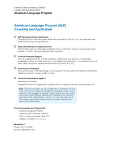 California State University, Fullerton Auxiliary Services Corporation American Language Program  American Language Program (ALP)