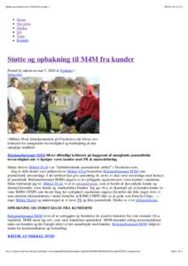 Støtte og opbakning til M4M fra kunder |  Home Om m4m