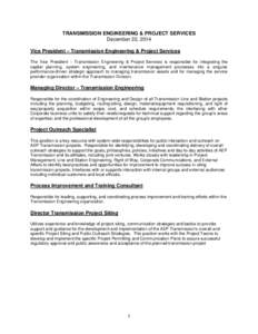 Microsoft Word - Job Titles and Descriptions TE&PS[removed]doc