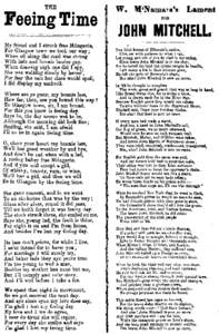 THE  Feeing Time My friend and I struck frae Milngavie, For Glasgow town we took our way; When all along the road was strung