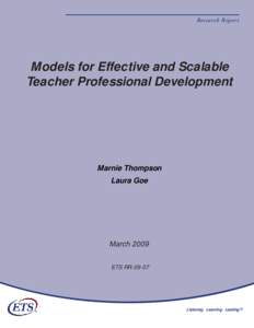 Models for Effective and Scalable Teacher Professional Development