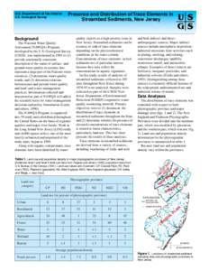 U.S. Department of the Interior U.S. Geological Survey Presence and Distribution of Trace Elements in Streambed Sediments, New Jersey