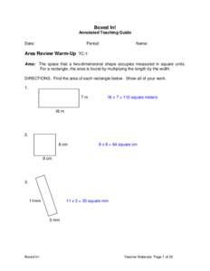 Boxed In! Annotated Teaching Guide Date: Period: