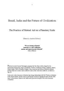 1  Brazil, India and the Future of Civilization The Practice of Mutual Aid on a Planetary Scale