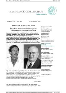 Max Planck Gesellschaft - Presseinformation  PRI B 42 / FSeite 1 von 6