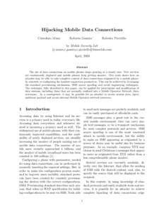Hijacking Mobile Data Connections Cristofaro Mune Roberto Gassira’  Roberto Piccirillo