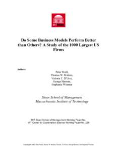 A Study of Business Models