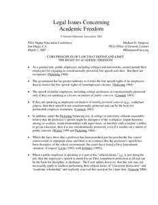 Microsoft Word - Legal Issues Concerning Academic Freedom March 2007.doc