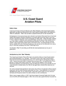 U.S. Coast Guard Aviation Pilots