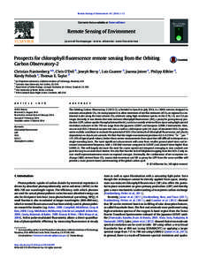 Remote Sensing of Environment[removed]–12  Contents lists available at ScienceDirect Remote Sensing of Environment journal homepage: www.elsevier.com/locate/rse