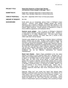 Rapid Early Detection of Beech Bark Disease And Hemlock Wooly Adelgid in Michigan: Year 3