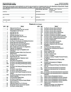 BOE-663 (FRONT) REV[removed]STATE OF CALIFORNIA PUBLICATIONS ORDER