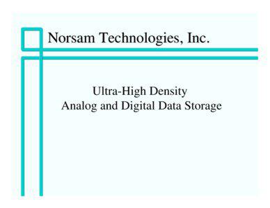 Norsam Technologies, Inc.  Ultra-High Density