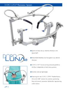DORO LUNA® Retractor System  Quick and easy set-up. Attaches directly to the Quick-Rail®. Remarkable flexibility. Can be angled in any desired direction.