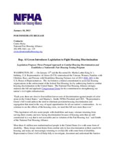 Microsoft Word - Draft NFHA Statement - Housing Fairness Act ReintroductionFinal.doc