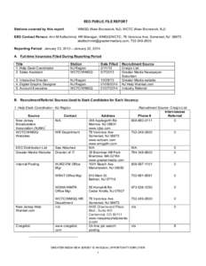 EEO PUBLIC FILE REPORT Stations covered by this report: WMGQ (New Brunswick, NJ); WCTC (New Brunswick, NJ)  EEO Contact Person: Ann M Kaltschmid, HR Manager, WMGQ/WCTC, 78 Veronica Ave, Somerset, NJ 08873