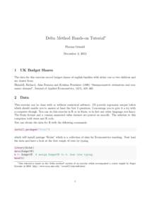 Delta Method Hands-on Tutorial∗ Florian Oswald December 3, 2012 1
