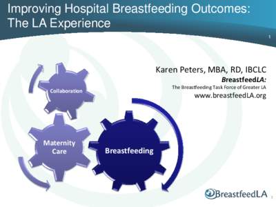 Improving Hospital Breastfeeding Outcomes: The LA Experience 1 Karen Peters, MBA, RD, IBCLC BreastfeedLA: