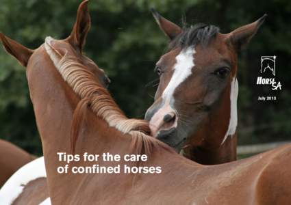 July[removed]Tips for the care of confined horses Tips for the care of confined horses © Horse SA 2013 www.horsesa.asn.au