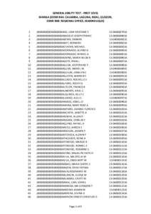 GENERAL ABILITY TEST - FIRST LEVEL MANILA (DENR R4A: CALAMBA, LAGUNA, RIZAL, QUEZON, DENR R4B: REGIONAL OFFICE, MARINDUQUE) 1 2