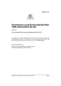 2004 No 161  New South Wales Drummoyne Local Environmental Plan[removed]Amendment No 58)