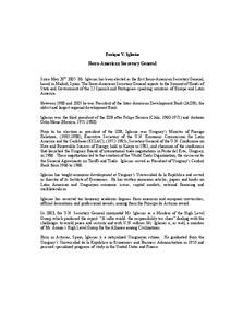 Enrique V. Iglesias  Ibero-American Secretary General Since May 28th 2005 Mr. Iglesias has been elected as the first Ibero-American Secretary General, based in Madrid, Spain. The Ibero-American Secretary General reports 