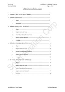 Revision 0 DateSECTIONTRAINING JETPACKS Page 1 ofTable of Contents Training, Jetpacks
