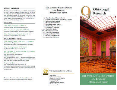 The Supreme Court of Ohio Law Library Information Series