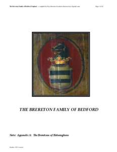 The Brereton Family of Bedford, England – compiled by Faye Brereton-Goodwin (brereton.faye @gmail.com)  Page 1 of 42 THE BRERETON FAMILY OF BEDFORD