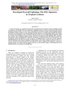 Vagasky, C., 2017: Enveloped Eyewall Lightning: The EEL Signature in Tropical Cyclones. J. Operational Meteor., 5 (14), 	 , doi: https://doi.orgnwajomEnveloped Eyewall Lightning: The EEL Signa