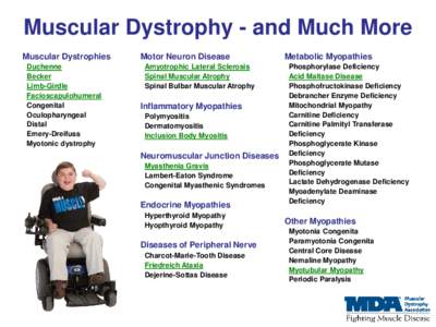 Muscular Dystrophy - and Much More Muscular Dystrophies Duchenne Becker Limb-Girdle Facioscapulohumeral