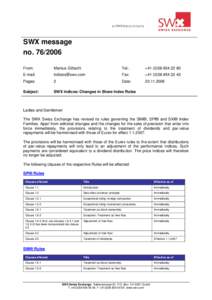 Financial economics / Eurex / Clause / Financial system / Logic / Swiss Market Index / Swiss Performance Index / SIX Swiss Exchange