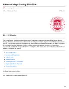 Navarro College Catalog