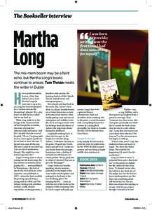 The Bookseller interview  Martha Long  I was born