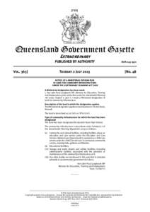 [755]  Queensland Government Gazette Extraordinary  PUBLISHED BY AUTHORITY