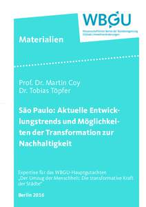 Materialien  Prof. Dr. Martin Coy Dr. Tobias Töpfer  São Paulo: Aktuelle Entwicklungstrends und Möglichkeiten der Transformation zur