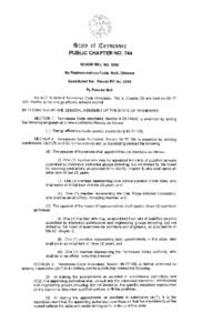 ~tate of utennessee PUBLIC CHAPTER NO. 744 HOUSE BILL NO[removed]By Representatives Cobb, Rich, Gilmore Substituted for: Senate Bill No[removed]By Senator Bell