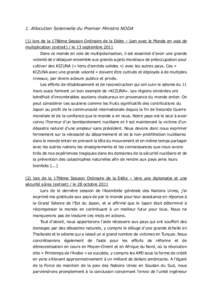 1. Allocution Solennelle du Premier Ministre NODA (1) lors de la 178ème Session Ordinaire de la Diète – Lien avec le Monde en voie de multiplication (extrait) / le 13 septembre 2011 Dans ce monde en voie de multipola