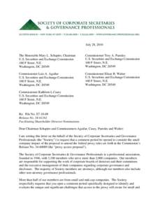 Business / Troy A. Paredes / Government / Dodd–Frank Wall Street Reform and Consumer Protection Act / Corporate governance / Mary Schapiro / Luis A. Aguilar / Financial regulation / Corporate crime / U.S. Securities and Exchange Commission