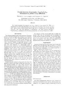 American Mineralogist, Volume 69, pages[removed], 1984  Crystal structure of germanite,Cu26GeaFeaS32,
