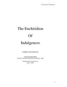 The Enchiridion Of Indulgences  The Enchiridion