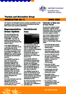 Tourism and Recreation Group NEWSLETTER NO 11 APRIL[removed]The Tourism and Recreation Group’s quarterly newsletters provide